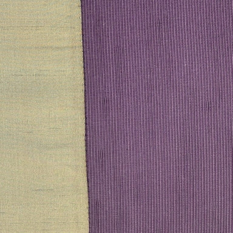 Hier sehen Sie ein farbenfrohes Kissen-Unikat in Lila, Grau, Blau und Crème von AN-NA Design, einer kleinen Kissen-Manufaktur im Bergischen Land.