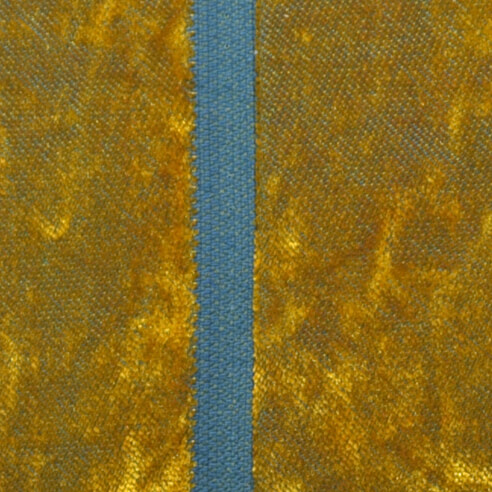 Kissen-Unikate von AN-NA Design in starken Farben, hier das Format 30x50 cm, in türkis und gelb.