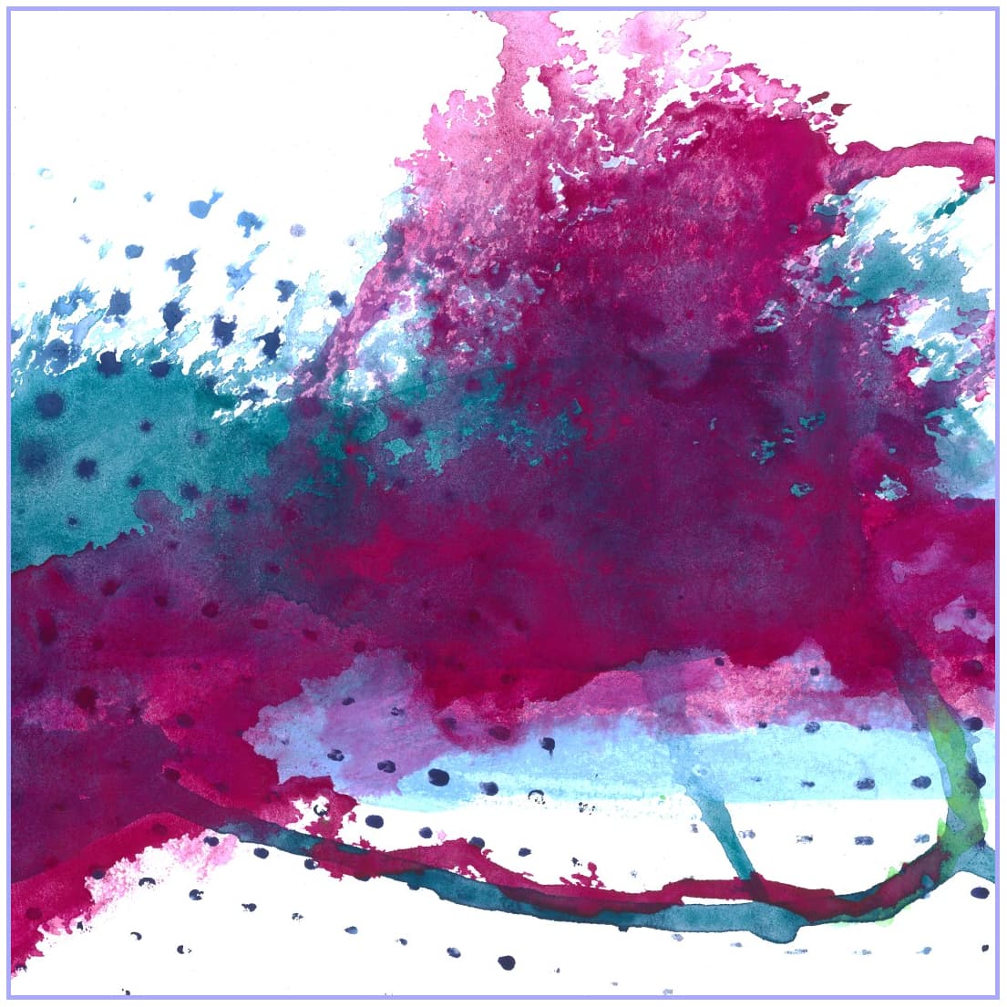 Farbenfrohes Wanddesign von Anna von der Heiden bei AN-NA Design. Hochwertiger Druck auf Leinwand. Farben: Rot, Rosa, Pink, Blau, Türkis.