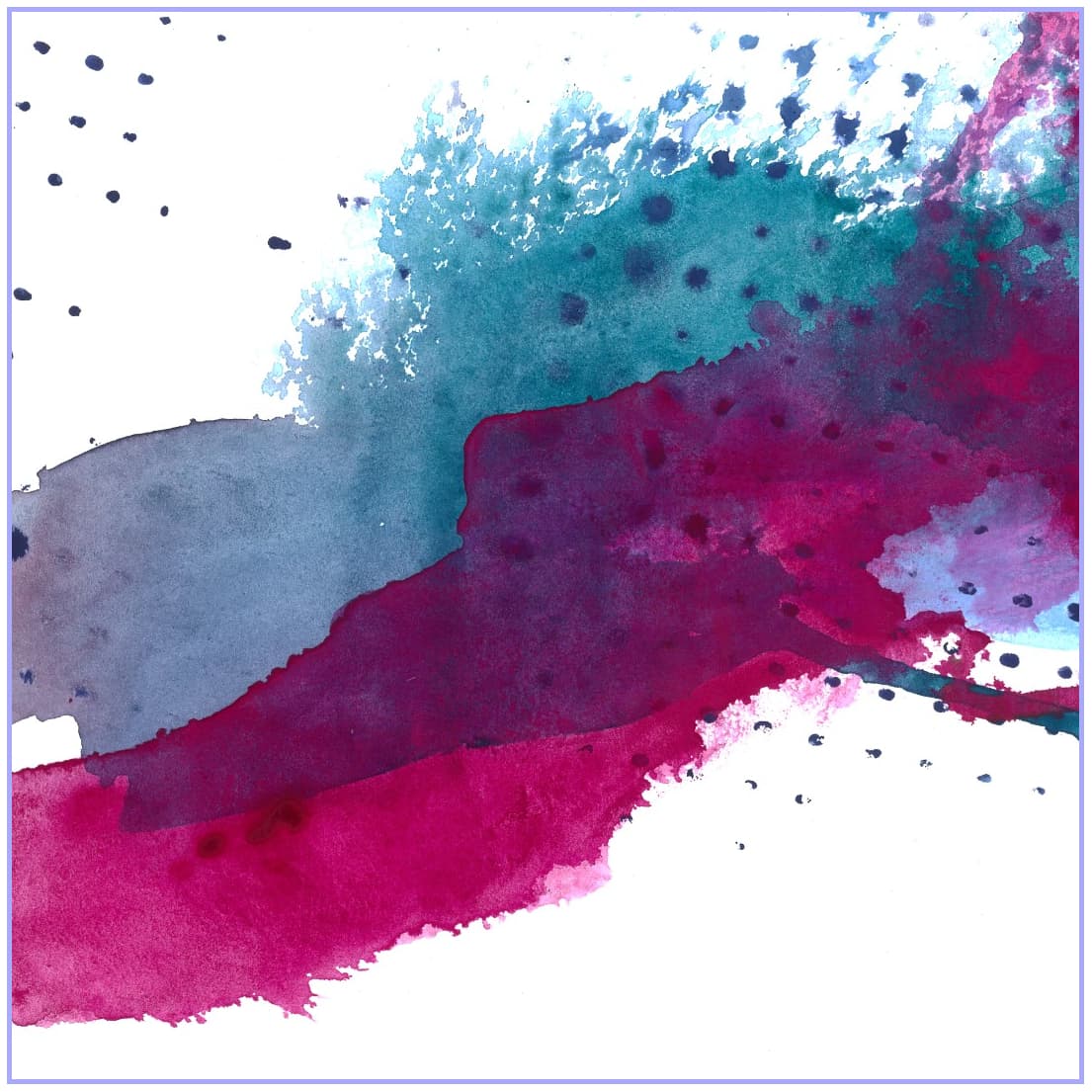 Farbenfrohes Wanddesign von Anna von der Heiden bei AN-NA Design. Hochwertiger Druck auf Leinwand. Farben: Rot, Rosa, Pink, Blau, Türkis.