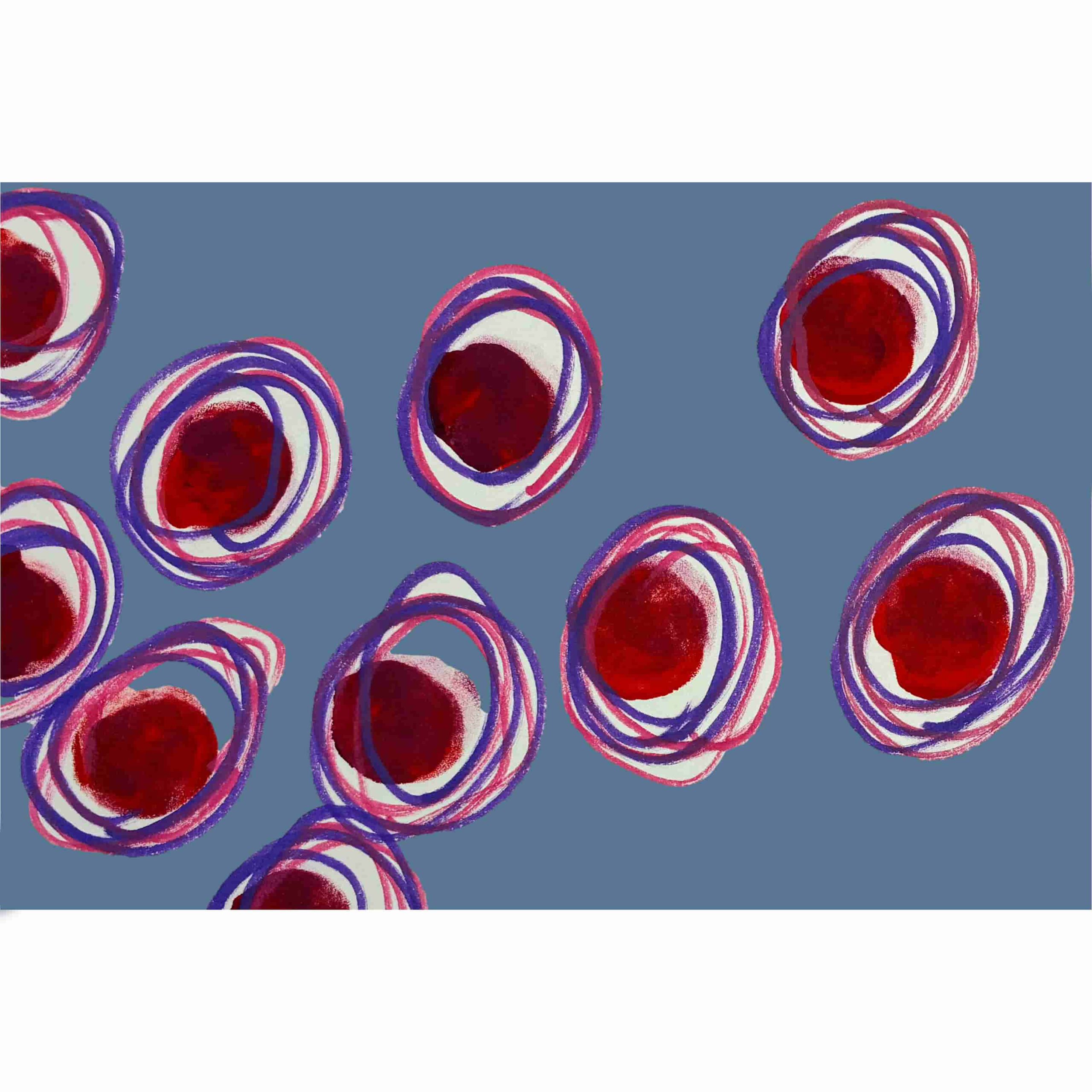 Farbenfrohes Wanddesign von Anna von der Heiden bei AN-NA Design. Hochwertiger Druck auf Leinwand.